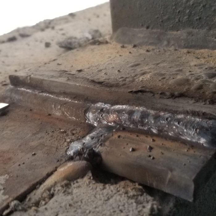 Structural welding repair on base plates